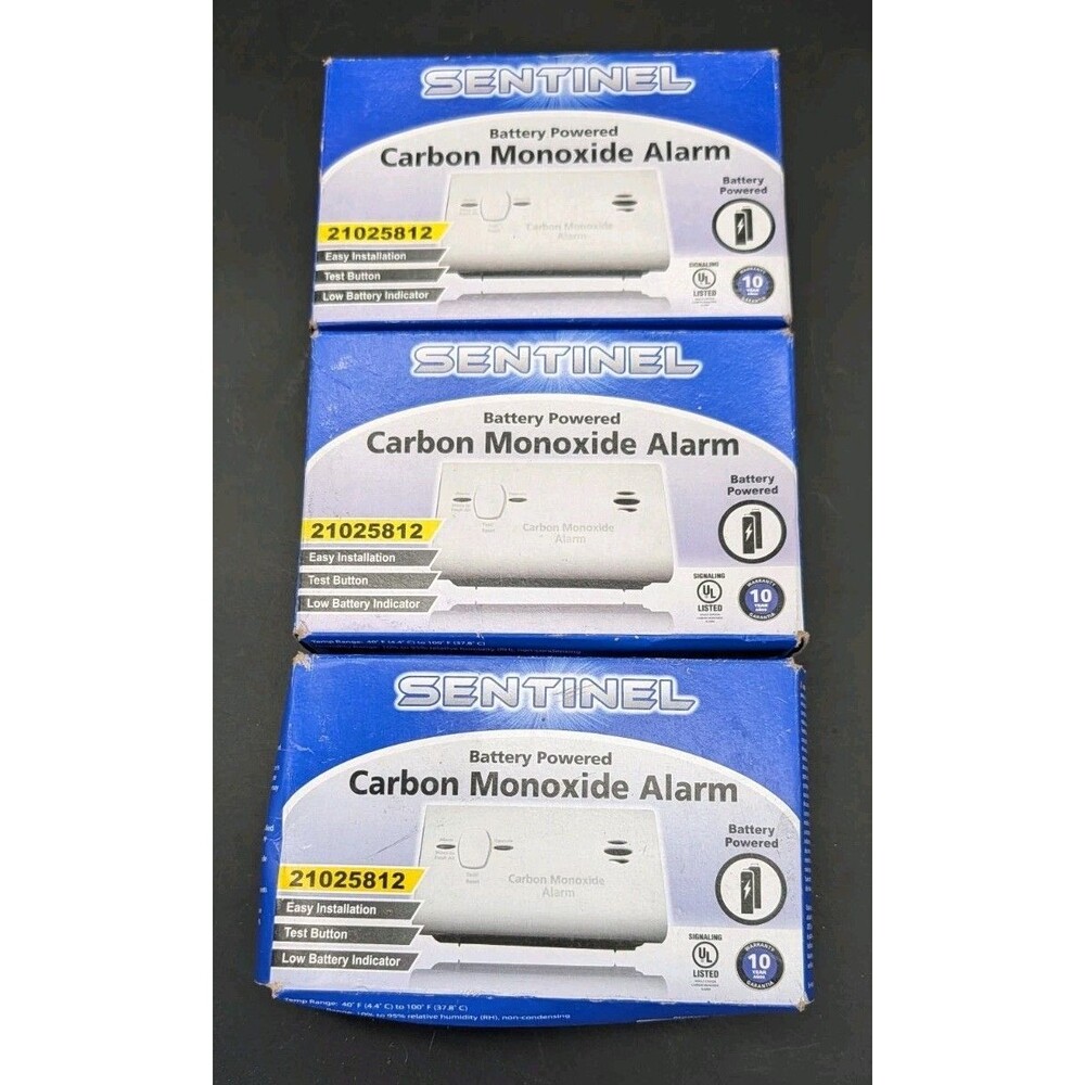 Kidde 3 Pack Sentinel KN-COB-LP2 Battery Powered Carbon Monoxide Alarms
